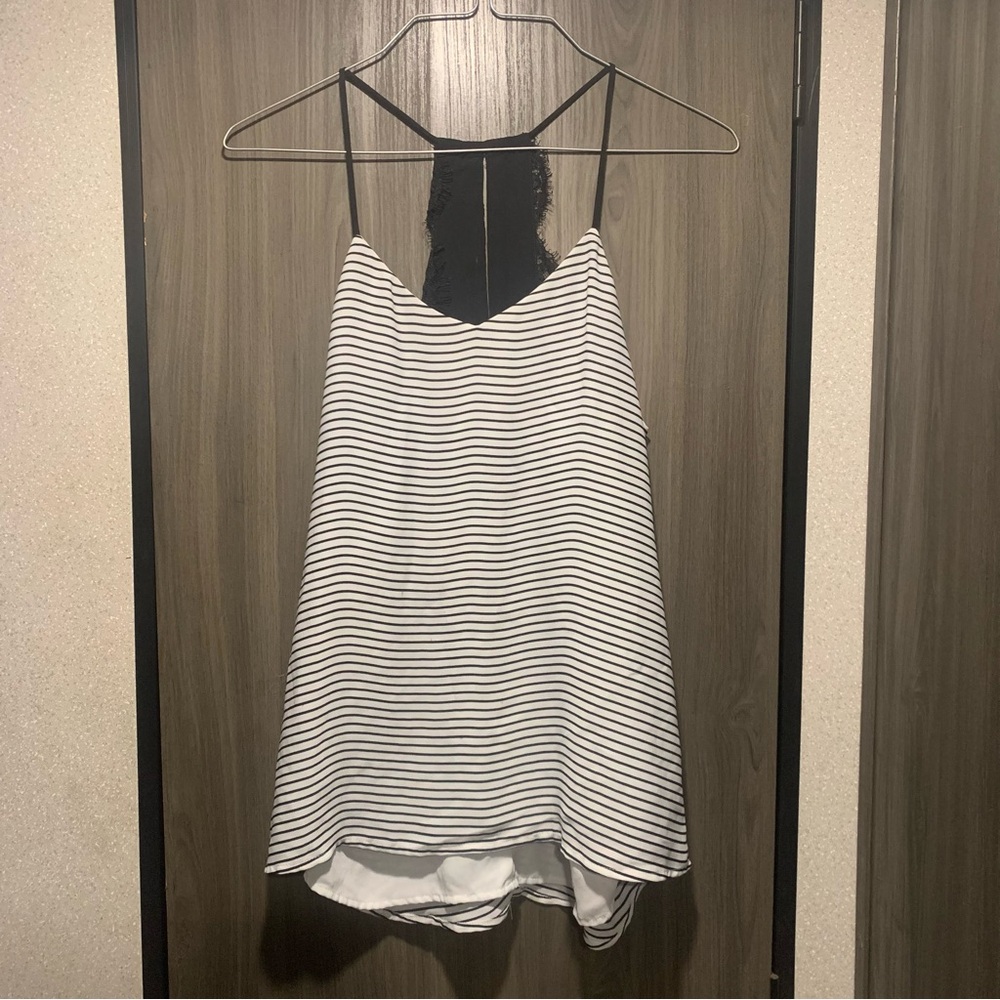 Express Black and White striped spaghetti Tank/Blouse size XS